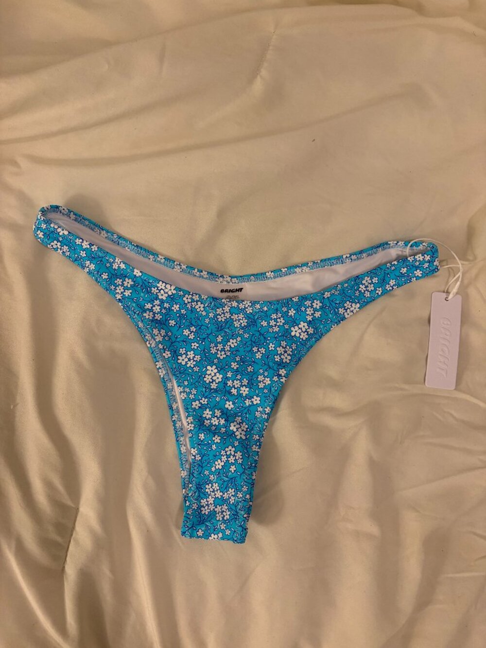 Bright Swimwear blue bikini bottom size small